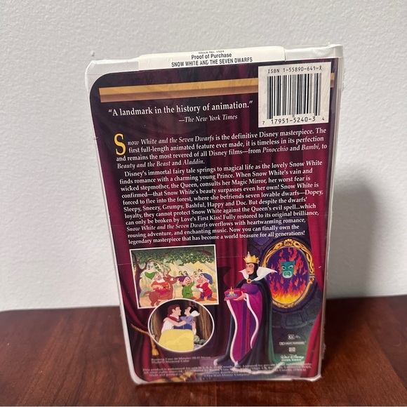 Disney Masterpiece Collection Snow White And The Seven Dwarfs (VHS) NEW IN BOX - Picture 2 of 9